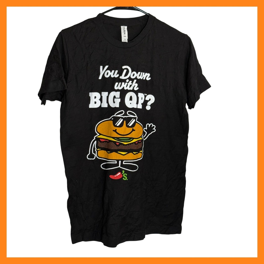 Tultex Chilis Big QP Burger Graphic Tee Shirt Black Small 202
